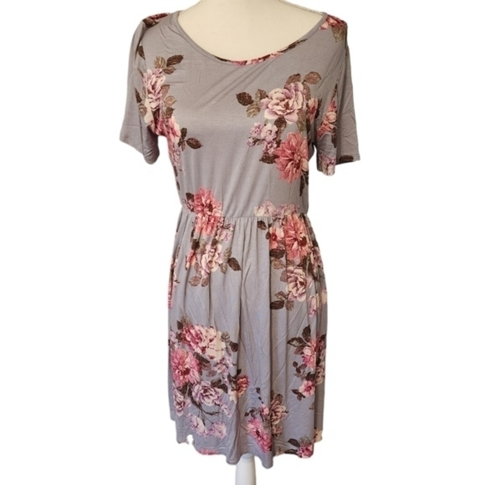 Staccato grey floral flowy dress